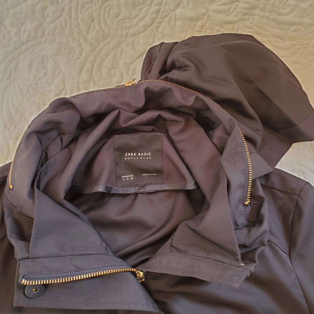 Zara basic outerwear black rain jacket - Picture 2 of 7